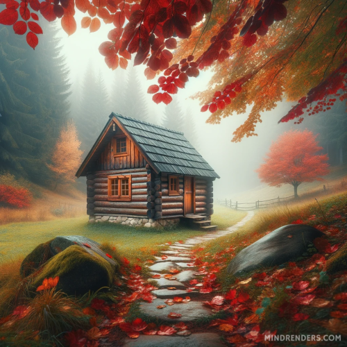 DALLE-2023-11-03-16.17.13---A-quaint-small-log-cabin-situated-in-a-serene-autumn-setting-with-leaves-in-vibrant-shades-of-red-orange-and-yellow-scattered-around.-A-rustic-ston.png