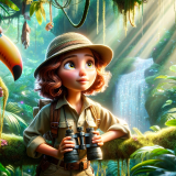 DALLE-2023-11-04-19.35.11---Photo-realistic-image-of-a-Pixar-like-scene-depicting-a-young-girl-with-white-skin-and-curly-auburn-hair-exploring-a-vibrant-jungle.-Shes-wearing-a