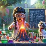 DALLE-2023-11-04-19.36.26---Photo-realistic-image-of-a-Pixar-like-scene-where-a-young-South-Asian-girl-with-braided-hair-is-experimenting-with-a-homemade-volcano-in-her-backyard