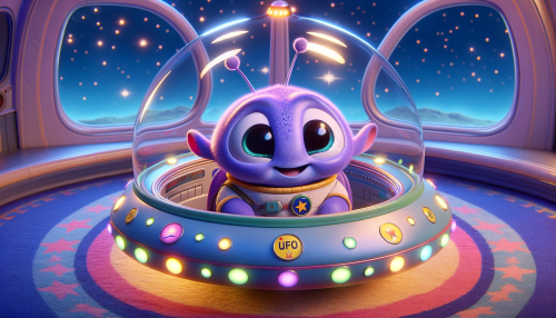 DALLE-2023-11-04-21.38.58---Pixar-like-scene-with-a-cute-chubby-purple-alien-with-large-expressive-eyes-and-two-little-antennae-sitting-inside-a-transparent-domed-spaceship.-Th.png