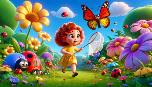 DALLE-2023-11-06-18.06.09---A-whimsical-Pixar-like-scene-featuring-a-young-girl-with-Caucasian-descent-and-red-curly-hair-wearing-a-bright-yellow-dress.-Shes-in-a-lush-green-ga.png