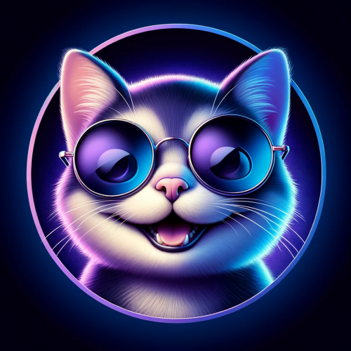 DALL·E 2023 11 16 17.48.53 Creative depiction of a cute cat with stylish sunglasses, inside a circle