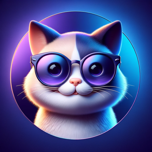 DALL·E 2023 11 16 17.48.55 Creative depiction of a cute cat with stylish sunglasses, inside a circle