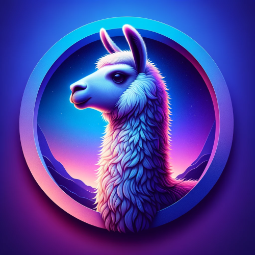 DALL·E 2023 11 18 11.56.50 Creative depiction of a playful llama within a circle. The background fea