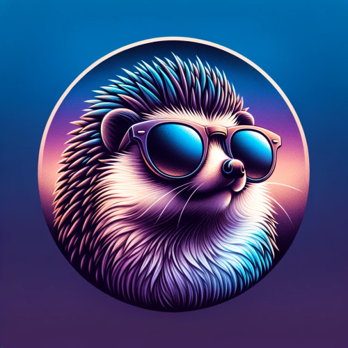 DALL·E 2023 11 20 09.35.51 Creative depiction of a hedgehog wearing sunglasses within a circular sha