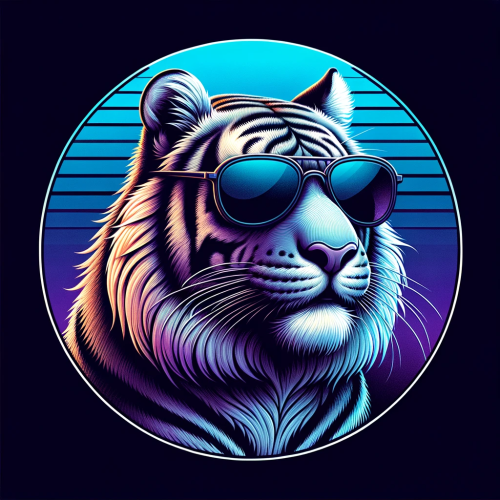 DALL·E 2023 11 22 09.52.28 A realistic 3D style tiger wearing stylish sunglasses, positioned inside 